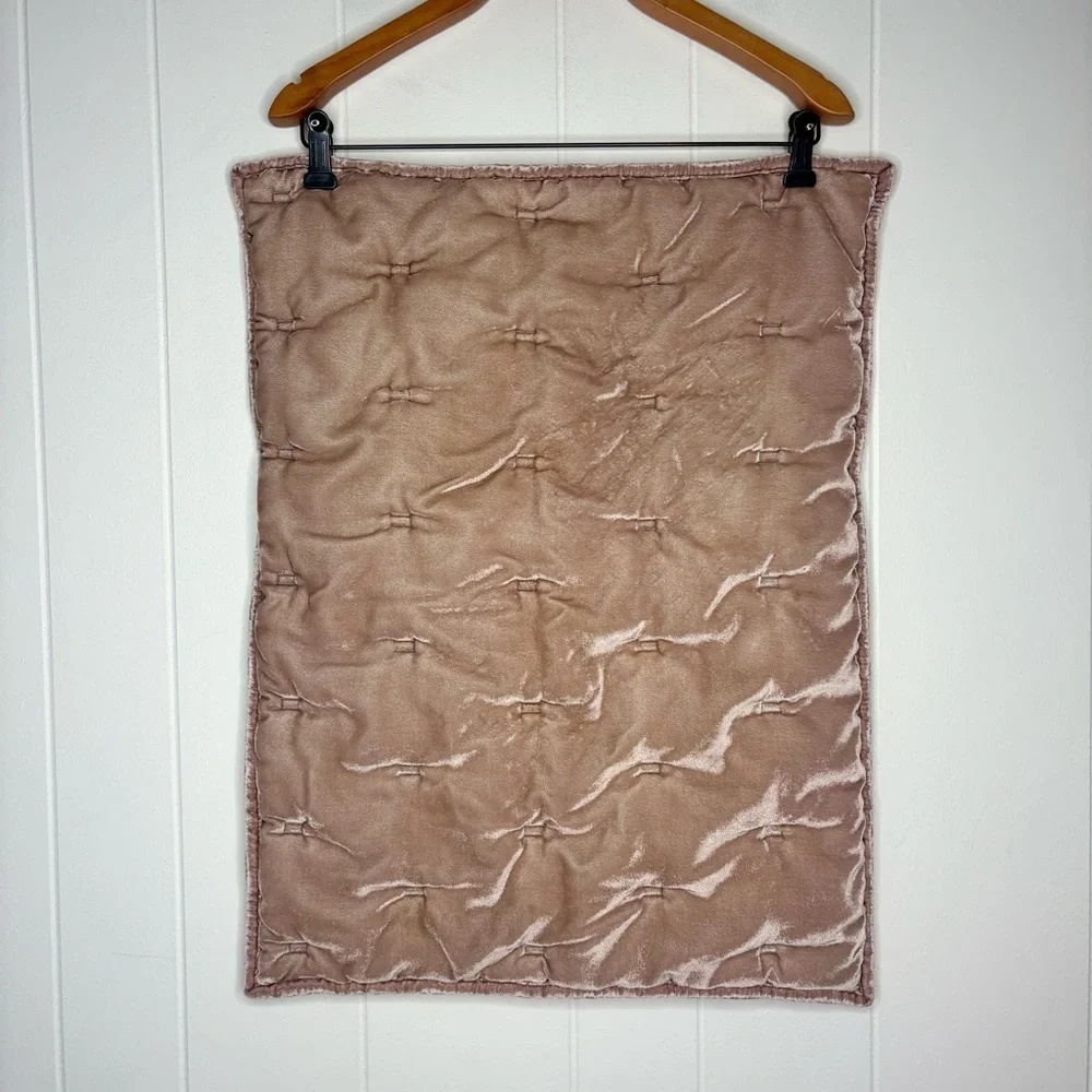 West Elm Dusty Pink Velvet Quilted Pillow Sham Pillow Case Standard Girly Preppy